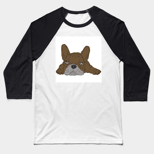 Brown french bulldog Baseball T-Shirt by Noamdelf06